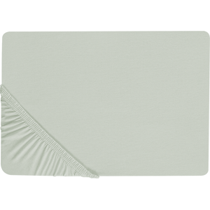 Beliani Cotton Fitted Sheet Light Green 200x200cm Elastic Edging - Fitted Sheet Beliani Cotton Fitted Sheet Light Green 200x200cm Elastic Edging - Fitted Sheet