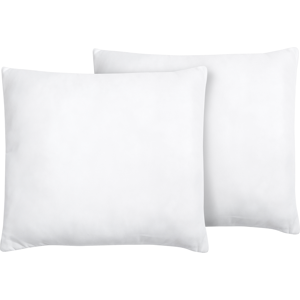 Beliani Microfibre Low Profile Pillows - Set of 2 - 80x80 cm Beliani Microfibre Low Profile Pillows - Set of 2 - 80x80 cm