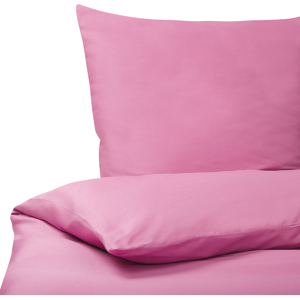 Beliani Pink Cotton Bedding Set - HARMONRIDGE - 155x220 cm Beliani Pink Cotton Bedding Set - HARMONRIDGE - 155x220 cm