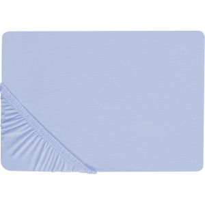 Beliani Cotton Fitted Sheet - Blue 180x200cm Elastic Edging Classic Style Beliani Cotton Fitted Sheet - Blue 180x200cm Elastic Edging Classic Style