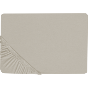 Beliani Cotton Fitted Sheet Taupe - Fitted Sheet Beliani Cotton Fitted Sheet Taupe - Fitted Sheet