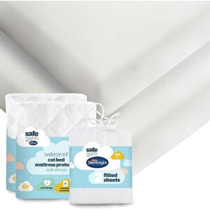 Silentnight Safe Nights Cot Bed Waterproof Mattress Protector & Fitted Sheet - K Silentnight Safe Nights Cot Bed Waterproof Mattress Protector & Fitted Sheet - K