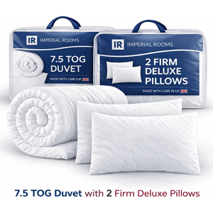 Imperial Rooms (Double) 7.5 Tog Duvet with 2 Deluxe Bounce Back Pillows - Lightweight All Seaso Imperial Rooms (Double) 7.5 Tog Duvet with 2 Deluxe Bounce Back Pillows - Lightweight All Seaso