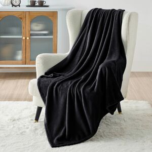 Yorkshire Bedding (Black, Double: 150 cm x 200 cm.) Solid 310 GSM Fleece Blanket Warm Thick Soft F Yorkshire Bedding (Black, Double: 150 cm x 200 cm.) Solid 310 GSM Fleece Blanket Warm Thick Soft F