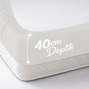Yorkshire Bedding (Single, White) 40cm Extra Deep Fitted Bed Sheet- Affordable Budget Friendly Fit Yorkshire Bedding (Single, White) 40cm Extra Deep Fitted Bed Sheet- Affordable Budget Friendly Fit