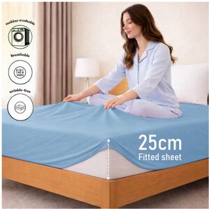 Moonlight Bedding Limited (Super King, Light Blue) 25cm Deep Brushed Microfiber Fitted Bed Sheet- 200TC El Moonlight Bedding Limited (Super King, Light Blue) 25cm Deep Brushed Microfiber Fitted Bed Sheet- 200TC El