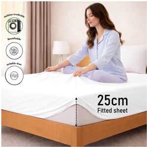 Moonlight Bedding Limited (Super King, White) 25cm Deep Brushed Microfiber Fitted Bed Sheet- 200TC Elastic Moonlight Bedding Limited (Super King, White) 25cm Deep Brushed Microfiber Fitted Bed Sheet- 200TC Elastic