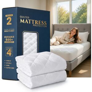ASPIRE HOMEWARE (2X Super King) Quilted Mattress Protector 30cm Deep - Single, Double, King, Sup ASPIRE HOMEWARE (2X Super King) Quilted Mattress Protector 30cm Deep - Single, Double, King, Sup