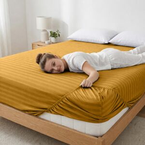 Imperial Rooms (King, Ochre) Stripe Fitted Bed Sheet 40CM Deep-Extra Deep Hotel Quality Fitted Imperial Rooms (King, Ochre) Stripe Fitted Bed Sheet 40CM Deep-Extra Deep Hotel Quality Fitted