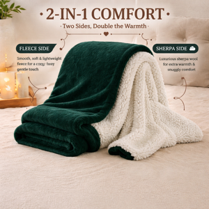 Oxford Homeware (Emerald Green, Super King (230 x 270 cm)) Luxury Super Soft Sherpa Fleece Blank Oxford Homeware (Emerald Green, Super King (230 x 270 cm)) Luxury Super Soft Sherpa Fleece Blank