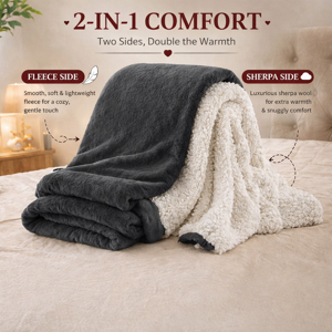 Oxford Homeware (Grey, King (200 x 240 cm)) Luxury Super Soft Sherpa Fleece Blanket Faux Fur Sof Oxford Homeware (Grey, King (200 x 240 cm)) Luxury Super Soft Sherpa Fleece Blanket Faux Fur Sof