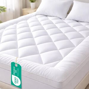 Sunshine Comforts (Single, White) Mattress Topper 10cm Thick Quilted Microfiber, 1200GSM Anti-Alle Sunshine Comforts (Single, White) Mattress Topper 10cm Thick Quilted Microfiber, 1200GSM Anti-Alle
