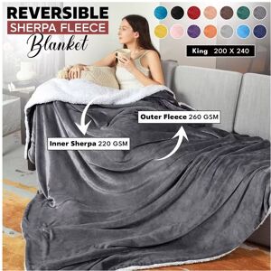 ASPIRE HOMEWARE (Single Sherpa Blankets, Grey -Sherpa Blanket) Sherpa Fleece Blankets Reversible ASPIRE HOMEWARE (Single Sherpa Blankets, Grey -Sherpa Blanket) Sherpa Fleece Blankets Reversible