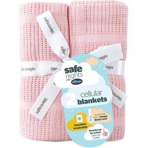 Silentnight Safe Nights Baby Blanket - Pack of 2 Soft 100% Cotton Cellular Baby Silentnight Safe Nights Baby Blanket - Pack of 2 Soft 100% Cotton Cellular Baby