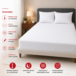 Yorkshire Bedding (Double ) Extra Deep 30CM Quilted Mattress Protector Fitted Sheet Cover Single D Yorkshire Bedding (Double ) Extra Deep 30CM Quilted Mattress Protector Fitted Sheet Cover Single D