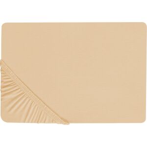 Beliani JANBU Cotton Fitted Sheet - 140x200 cm - Sand Beige - Fitted Sheet Beliani JANBU Cotton Fitted Sheet - 140x200 cm - Sand Beige - Fitted Sheet