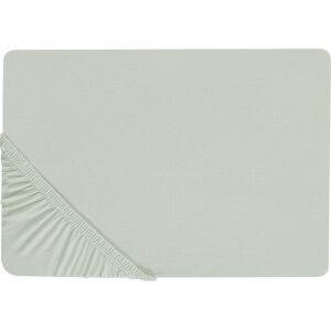 Beliani Cotton Fitted Sheet Light Green 200x200cm Elastic Edging - Fitted Sheet Beliani Cotton Fitted Sheet Light Green 200x200cm Elastic Edging - Fitted Sheet