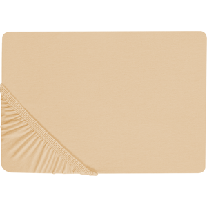Beliani Fitted Sheet Sand Beige Cotton JANBU - Fitted Sheet Beliani Fitted Sheet Sand Beige Cotton JANBU - Fitted Sheet