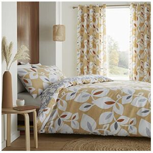 Catherine Lansfield Inga Leaf Gold Duvet Cover Set 160 x 220 + 50 x 80 cm and Fi Catherine Lansfield Inga Leaf Gold Duvet Cover Set 160 x 220 + 50 x 80 cm and Fi