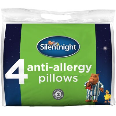Silentnight Anti-Allergy Pillow, White, Pack of 4 Silentnight Anti-Allergy Pillow, White, Pack of 4