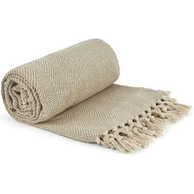 Emma Barclay - Herringbone Throw - Beige - Throw Emma Barclay - Herringbone Throw - Beige - Throw