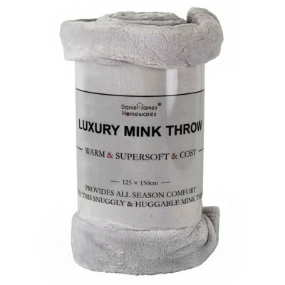 Daniel James Soft Mink Throw - Grey - Single - Throw Blanket Daniel James Soft Mink Throw - Grey - Single - Throw Blanket