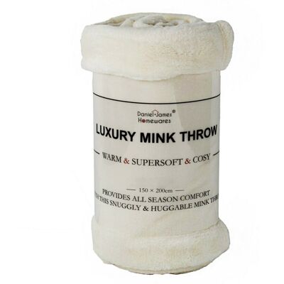 Daniel James - Ivory Double Soft Mink Throw - Faux Fur Daniel James - Ivory Double Soft Mink Throw - Faux Fur