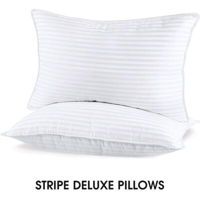 SUPREME BEDDING LTD (STRIPE PILLOW, PACK OF 2) Ultra Soft Pillows Memory Foam Stripe Bounce Back SUPREME BEDDING LTD (STRIPE PILLOW, PACK OF 2) Ultra Soft Pillows Memory Foam Stripe Bounce Back