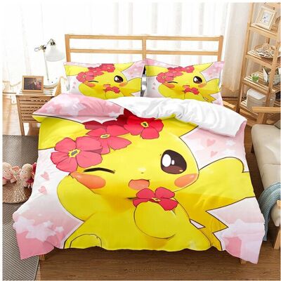 Unbranded (Double-200*200, 17) Pokémon Cartoon Bedding Single Double Quilt Cover 3D Cartoo Unbranded (Double-200*200, 17) Pokémon Cartoon Bedding Single Double Quilt Cover 3D Cartoo
