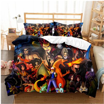 Unbranded (King-230*220, 19) Pokémon Cartoon Bedding Single Double Quilt Cover 3D Cartoon Unbranded (King-230*220, 19) Pokémon Cartoon Bedding Single Double Quilt Cover 3D Cartoon