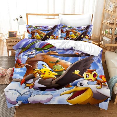 Unbranded (Double-200*200, 24) Pokémon Cartoon Bedding Single Double Quilt Cover 3D Cartoo Unbranded (Double-200*200, 24) Pokémon Cartoon Bedding Single Double Quilt Cover 3D Cartoo