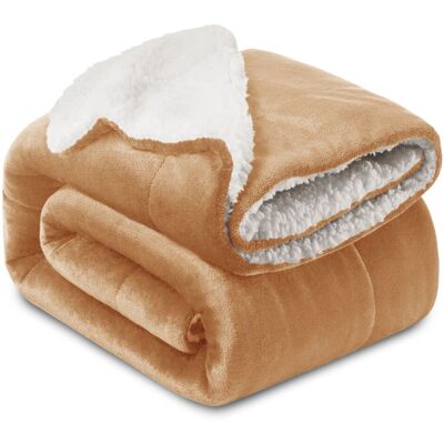 FeelGood Bedding (CAMEL, KING) SHERPA FLEECE BLANKETS SOFT WARM REVERSIBLE PLUSH THROW THICK LUXU FeelGood Bedding (CAMEL, KING) SHERPA FLEECE BLANKETS SOFT WARM REVERSIBLE PLUSH THROW THICK LUXU