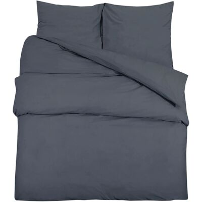 vidaXL Bedding Set Anthracite 200x220 cm Cotton - Bedding Set vidaXL Bedding Set Anthracite 200x220 cm Cotton - Bedding Set