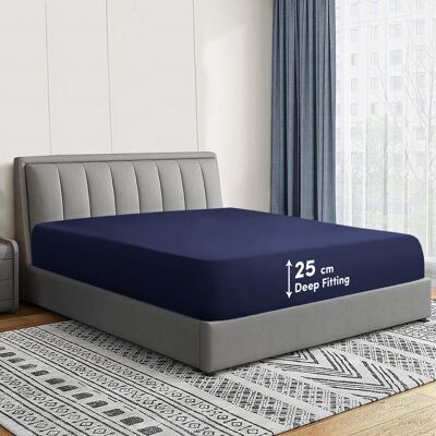 Imperial Rooms - Fitted Bed Sheets - Blue - Bed sheets Imperial Rooms - Fitted Bed Sheets - Blue - Bed sheets