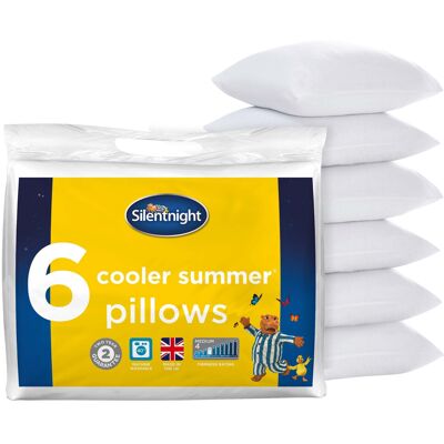 Silentnight Cooler Summer Pillows 6 Pack Soft Medium Support Silentnight Cooler Summer Pillows 6 Pack Soft Medium Support