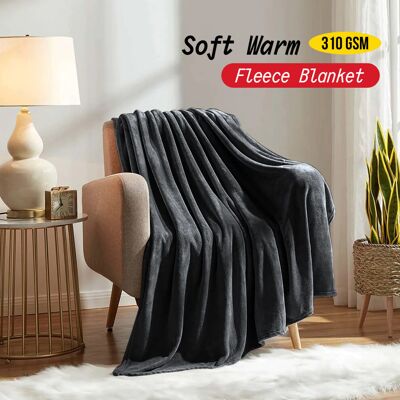 Imperial Rooms - Single Blanket - Black - Plush - Blanket Imperial Rooms - Single Blanket - Black - Plush - Blanket