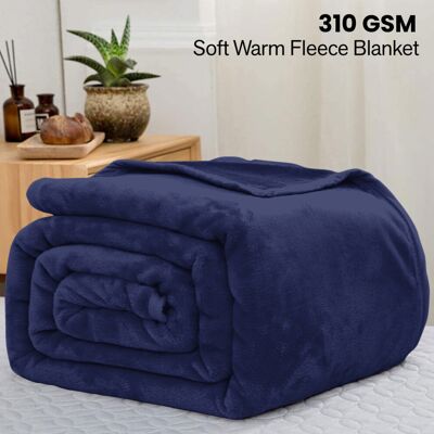 ASPIRE HOMEWARE - Navy Blanket - King - Fleece - Blanket ASPIRE HOMEWARE - Navy Blanket - King - Fleece - Blanket