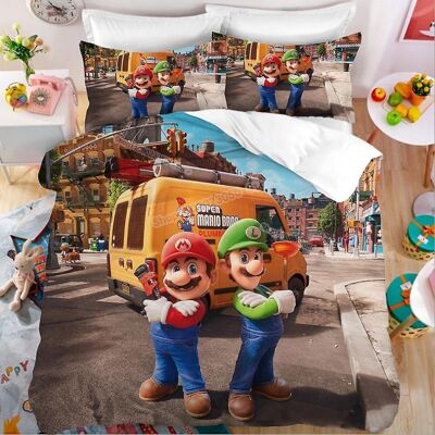 Unbranded (EU Single-135x200cm, Mario-4) Super Mario Movie Quilt Cover Luigi Princess Peac Unbranded (EU Single-135x200cm, Mario-4) Super Mario Movie Quilt Cover Luigi Princess Peac