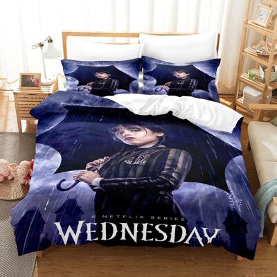 Unbranded (25, Double(200x200cm)) Wednesdays print quilt cover pillowcase three-piece four Unbranded (25, Double(200x200cm)) Wednesdays print quilt cover pillowcase three-piece four