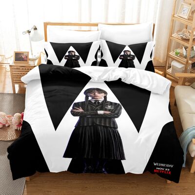 Unbranded (18, Double(200x200cm)) Wednesdays print quilt cover pillowcase three-piece four Unbranded (18, Double(200x200cm)) Wednesdays print quilt cover pillowcase three-piece four