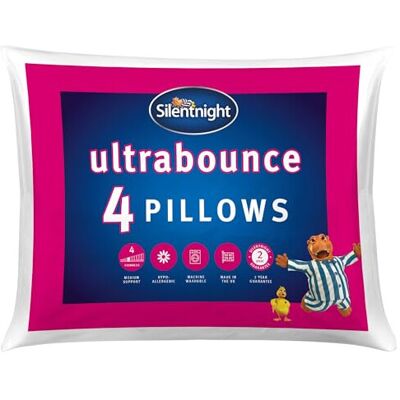 Silentnight Ultrabounce Pillows Pack of 4 ? Medium Support Soft Bouncy Hotel Bed Silentnight Ultrabounce Pillows Pack of 4 ? Medium Support Soft Bouncy Hotel Bed