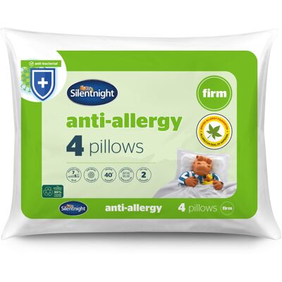 Silentnight Anti Allergy Firm Pillows 4 Pack ? Firm Support Pillows with Fibre C Silentnight Anti Allergy Firm Pillows 4 Pack ? Firm Support Pillows with Fibre C