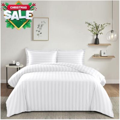 Imperial - King Stripe - White - Duvet Cover Set Imperial - King Stripe - White - Duvet Cover Set