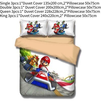 Unbranded (Super Mario, Single) Bedding Single Children Quilt Duvet Cover Set Comfortable Unbranded (Super Mario, Single) Bedding Single Children Quilt Duvet Cover Set Comfortable