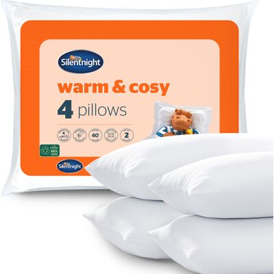 Silentnight Warm And Cosy Pillows 4 Pack Hypoallergenic Medium Support Silentnight Warm And Cosy Pillows 4 Pack Hypoallergenic Medium Support