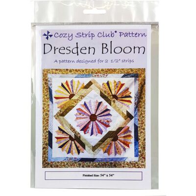 Gezellige Quiltontwerpen Cozy Quilt Designs Strip Club Pattern Dresden Bloom Finished Project Size is 54 Gezellige Quiltontwerpen Cozy Quilt Designs Strip Club Pattern Dresden Bloom Finished Project Size is 54