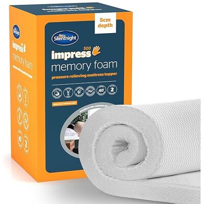 Silentnight Impress Memory Foam Mattress Topper - 5cm Thick Luxury Orthopedic Ki Silentnight Impress Memory Foam Mattress Topper - 5cm Thick Luxury Orthopedic Ki
