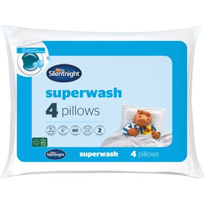 Silentnight Superwash Pillows 4 Pack Luxury Hypoallergenic Silentnight Superwash Pillows 4 Pack Luxury Hypoallergenic