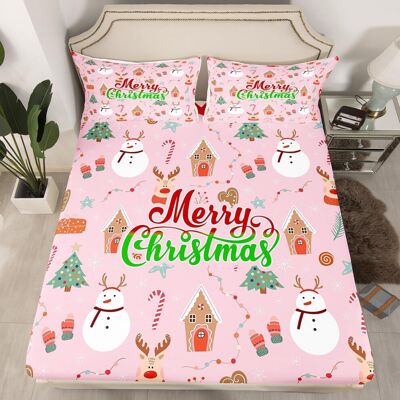 Unbranded (Multi 19, Single(No Comforter)) Cartoon Snowman Double Sheets Snowflake Christm Unbranded (Multi 19, Single(No Comforter)) Cartoon Snowman Double Sheets Snowflake Christm