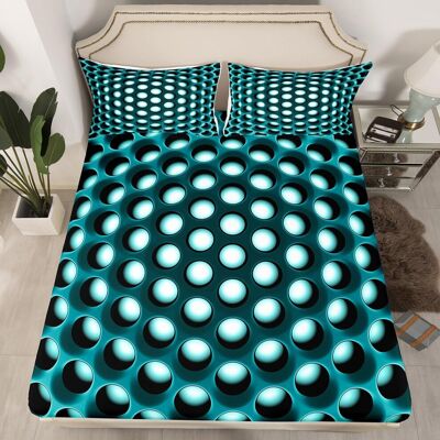 Unbranded (Multi 06, King(No Comforter)) Turquoise Bed Sheets Double Geometric Fitted Shee Unbranded (Multi 06, King(No Comforter)) Turquoise Bed Sheets Double Geometric Fitted Shee